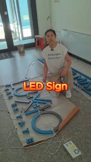 Ezd Personalized Yard LED Name Billboard Retractable Illuminated Metal Signs for Business